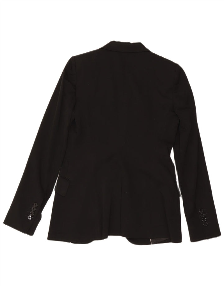 Massimo Dutti Womens 1 Button Blazer Jacket EU 38 Small Black Wool