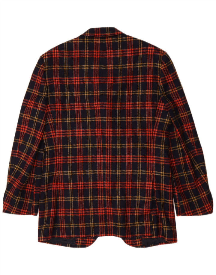 Sutor Mantellassi Chaqueta tipo blazer de 3 botones para hombre IT 46 Small Navy Blue Check