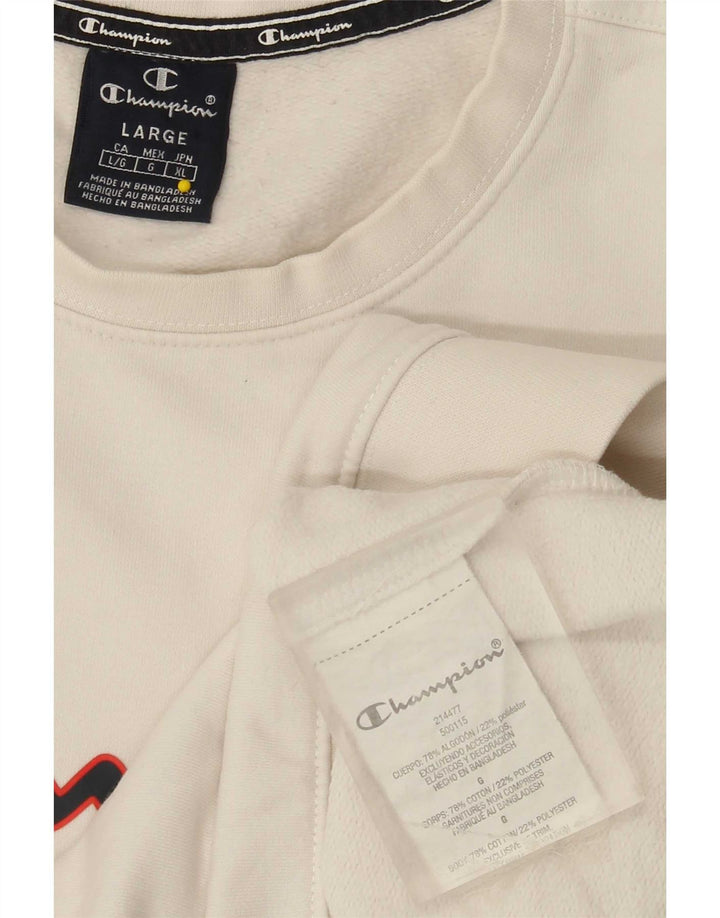 Champion Sudadera Gráfica para Hombre Jersey Grande De Algodón Blanco
