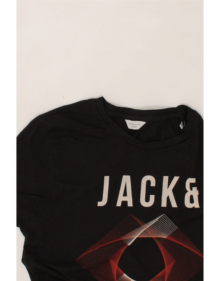 JACK & JONES Mens Graphic T-Shirt Top Medium Black Cotton Vintage Jack & Jones and Second-Hand Jack & Jones from Messina Hembry 