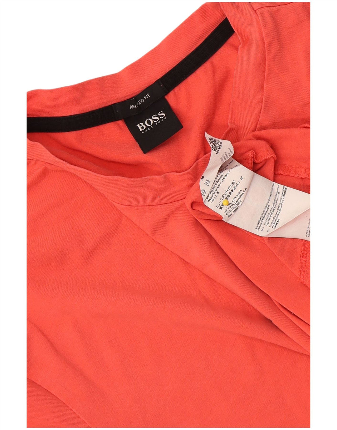 Hugo Boss Mens Relaxed Fit T-Shirt Top Medium Orange Cotton