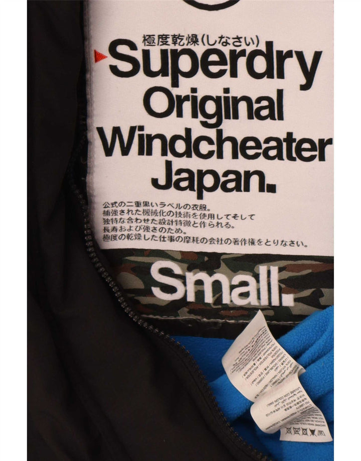 Superdry Damen Windcheater Graphic Windjacke UK 10 Small Schwarz