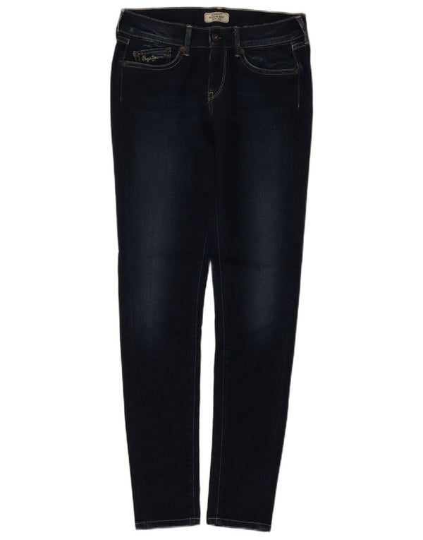 PEPE Jeans Donna Slim Regular Skinny W27 L30 Blu Navy Cotone