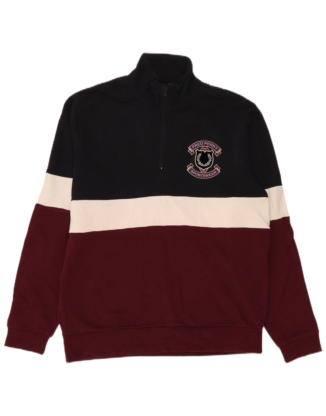 Fred Perry Herre lynlås-sweatshirt Jumper Medium Multicolored Colourblock