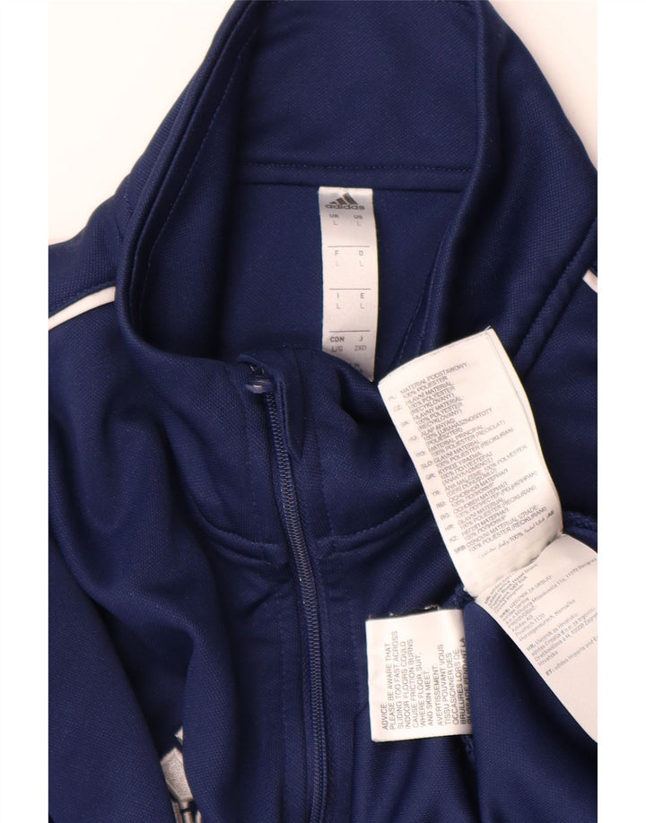 Top de trening ADIDAS Aeroready, cu fermoar, cu gât, mare, bleumarin