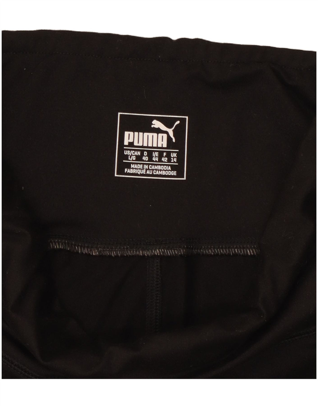PUMA Womens Leggings UK 14 Medium Black Colourblock