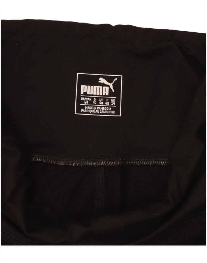 PUMA Womens Leggings UK 14 Medium Black Colourblock