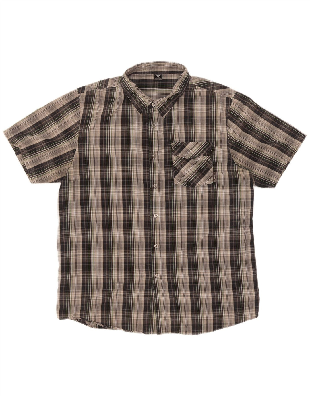 Camicia a maniche corte da uomo Oakley XL a quadri grigi