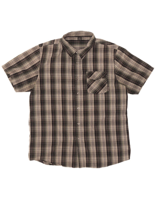 Camicia a maniche corte da uomo Oakley XL a quadri grigi