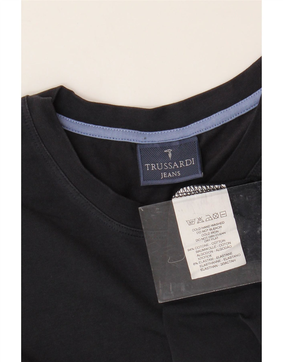 TRUSSARDI JEANS Mens T-Shirt Top Medium Black Cotton