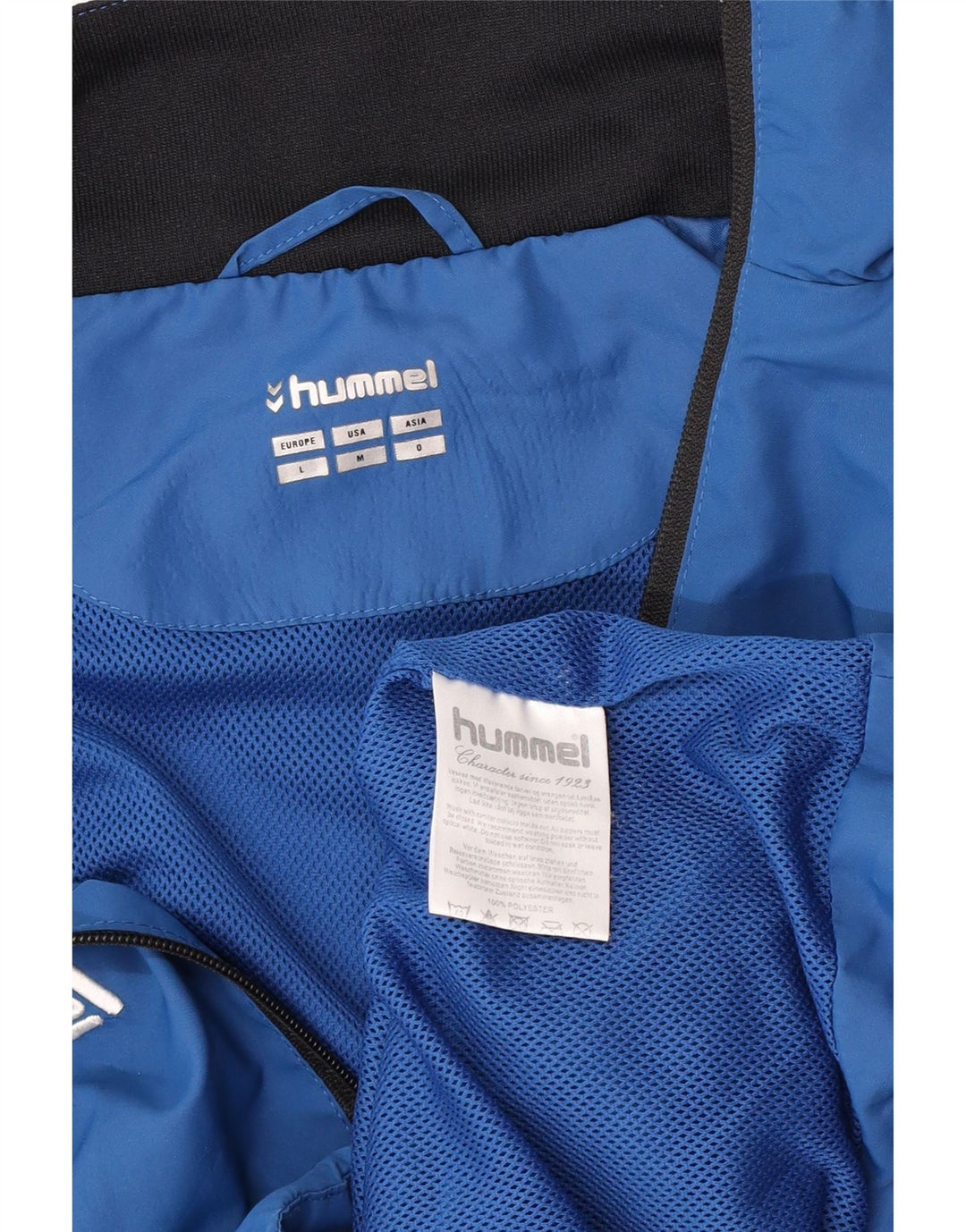 Hummel Mens Graphic Tracksuit Top Jacket Medium Blue Colourblock Polyester