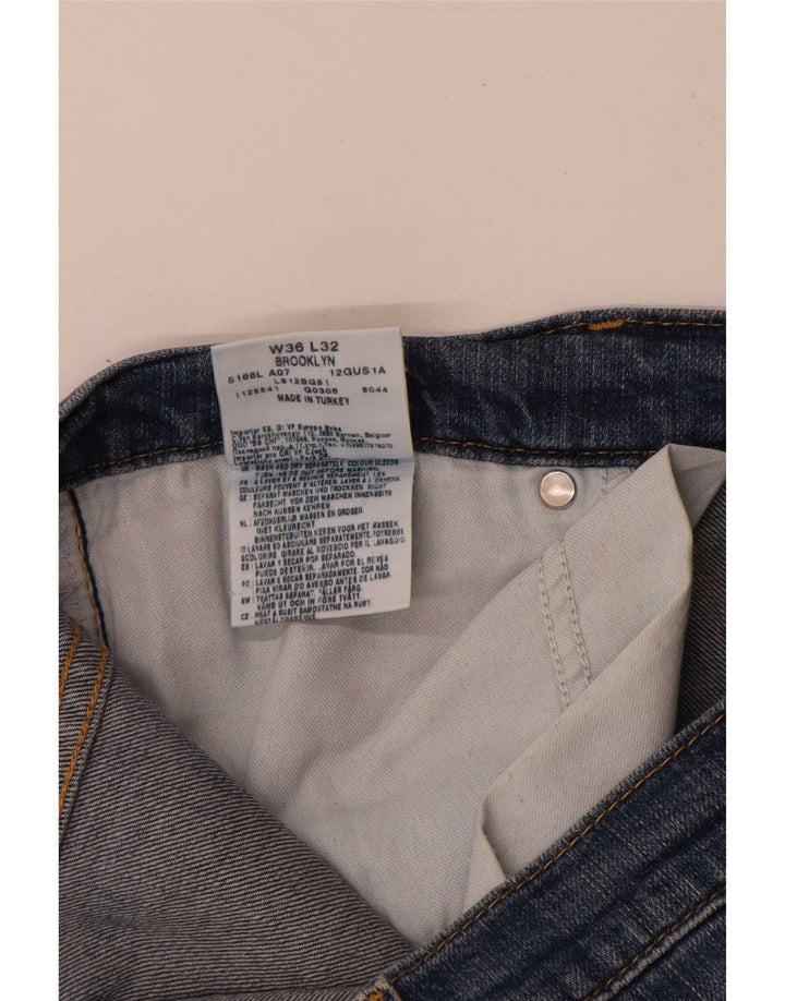 Lee Womens Brooklyn Straight Jeans W36 L30 Blue Cotton
