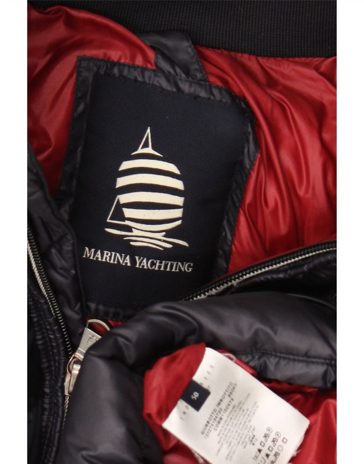 Marina Yachting Mens Hooded Padded Jacket IT 50 Large Navy Blue Polyamide