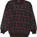 Vintage Herren Pullover mit Rundhalsausschnitt, mittelgrau, geometrisch
