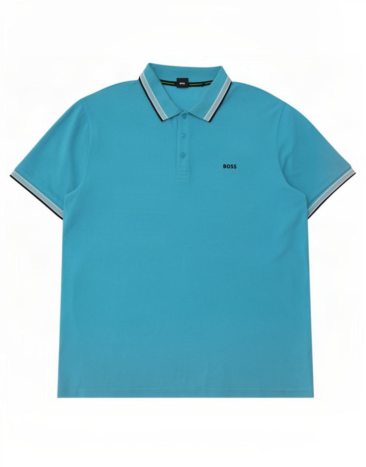 Hugo Boss herre poloshirt 4XL blå bomuld