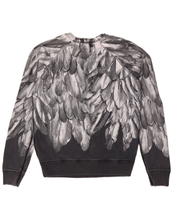 Diesel Mens Graphic Sweatshirt Jumper Small Black Cotton