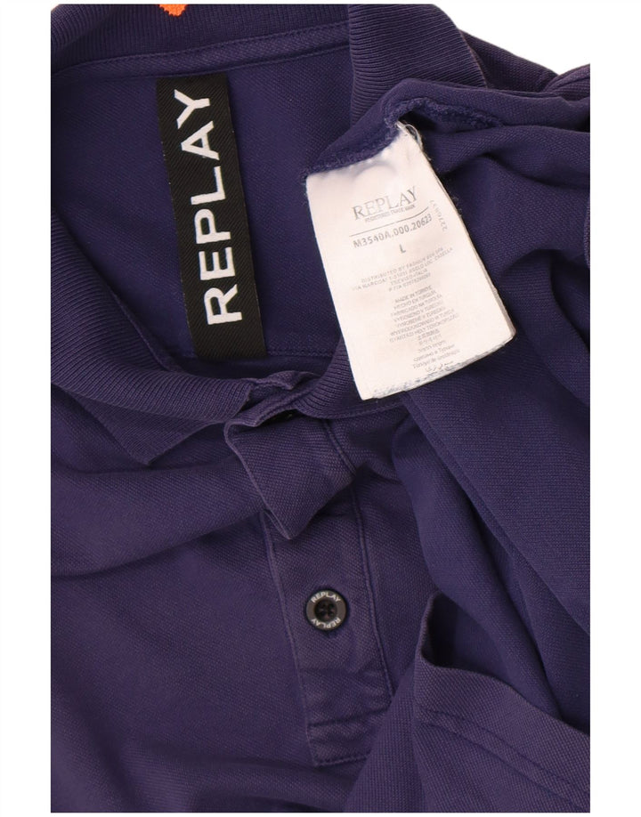 Replay Herre poloshirt Stor marineblå bomuld
