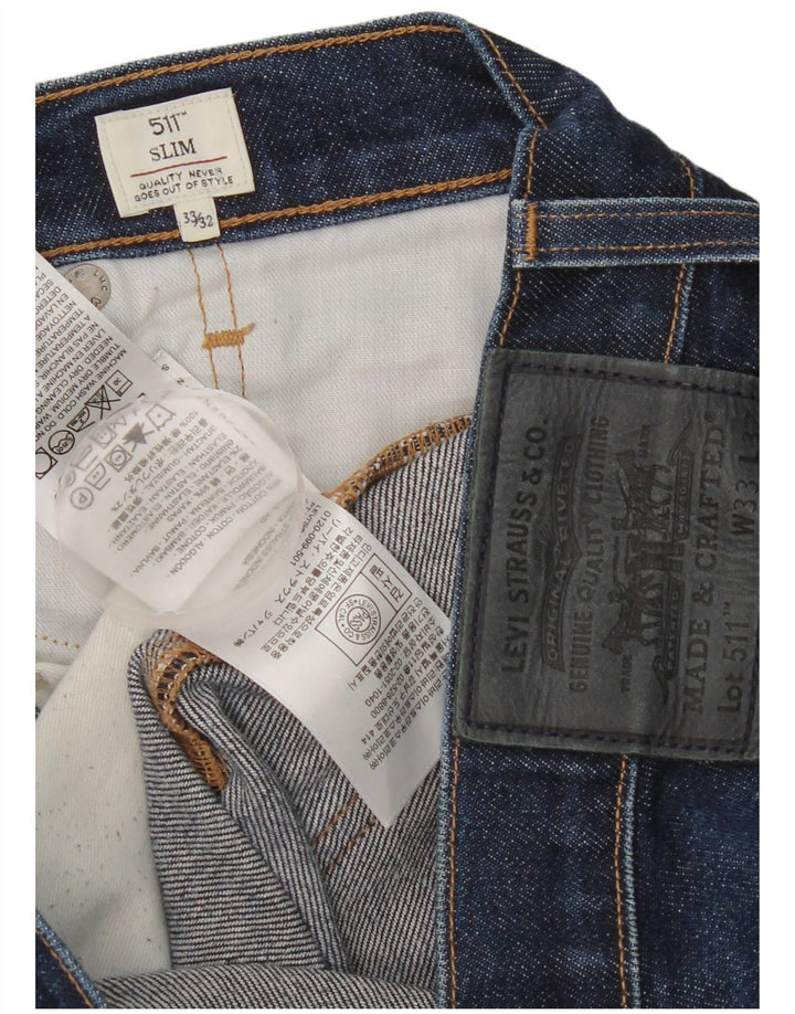 Levi's Mens 511 Slim Jeans W33 L32 Blue Cotton