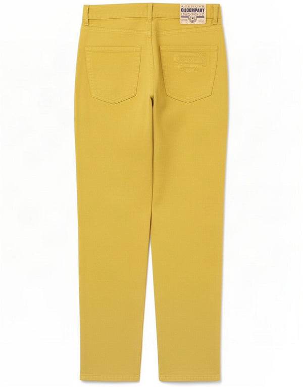 Oil Company Herre Tapered Jeans IT 50 Large W34 L33 Yellow Cotton