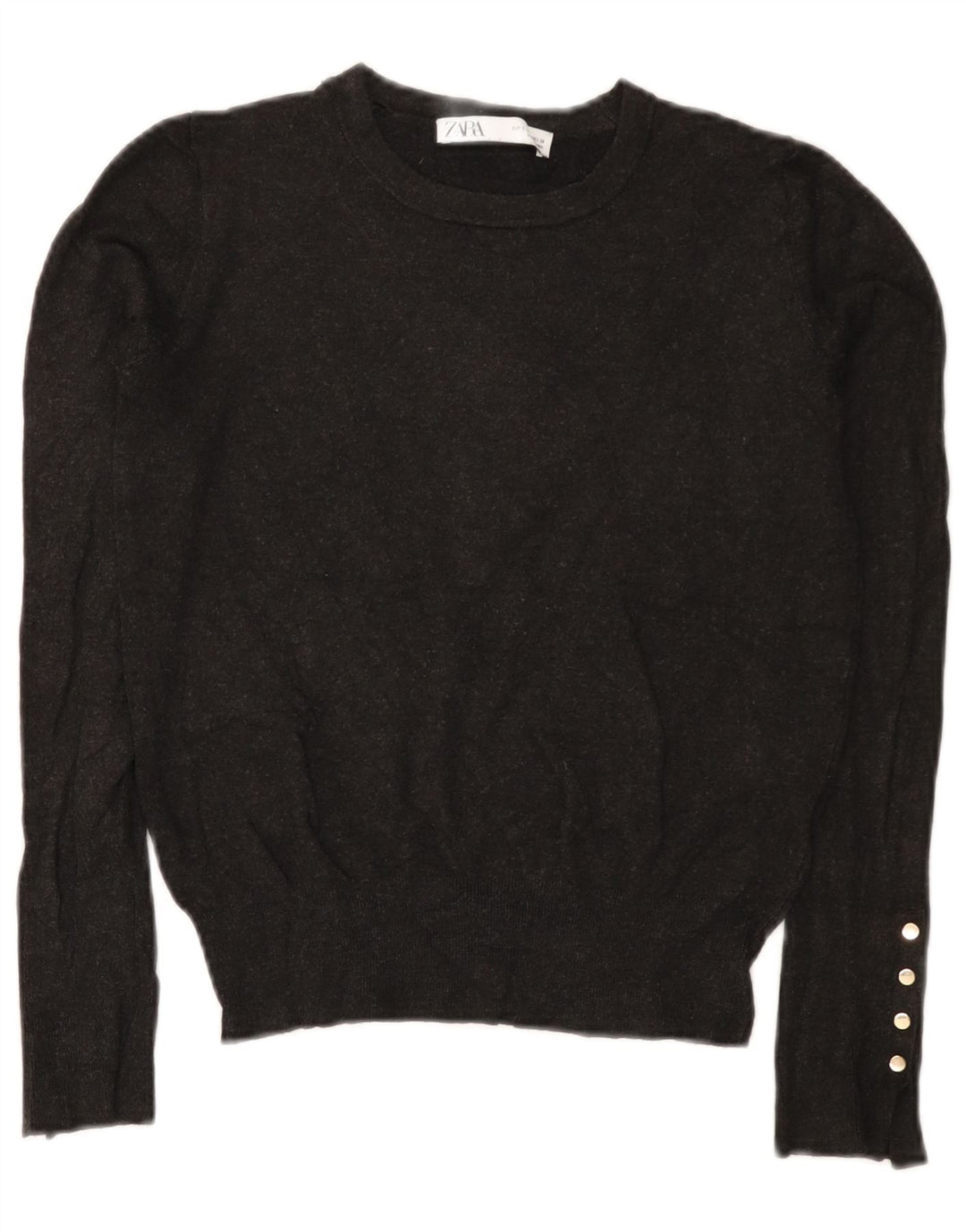Zara Womens Boat Neck Jumper Sweater UK 10 Small Grey