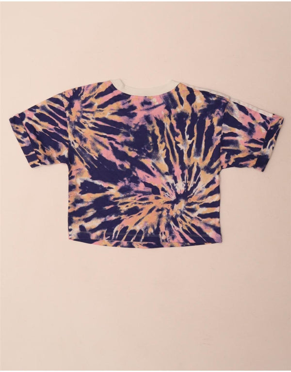 Tricou crop grafic Adidas pentru femei Top UK 12 Medium Multicolor Tie Dye