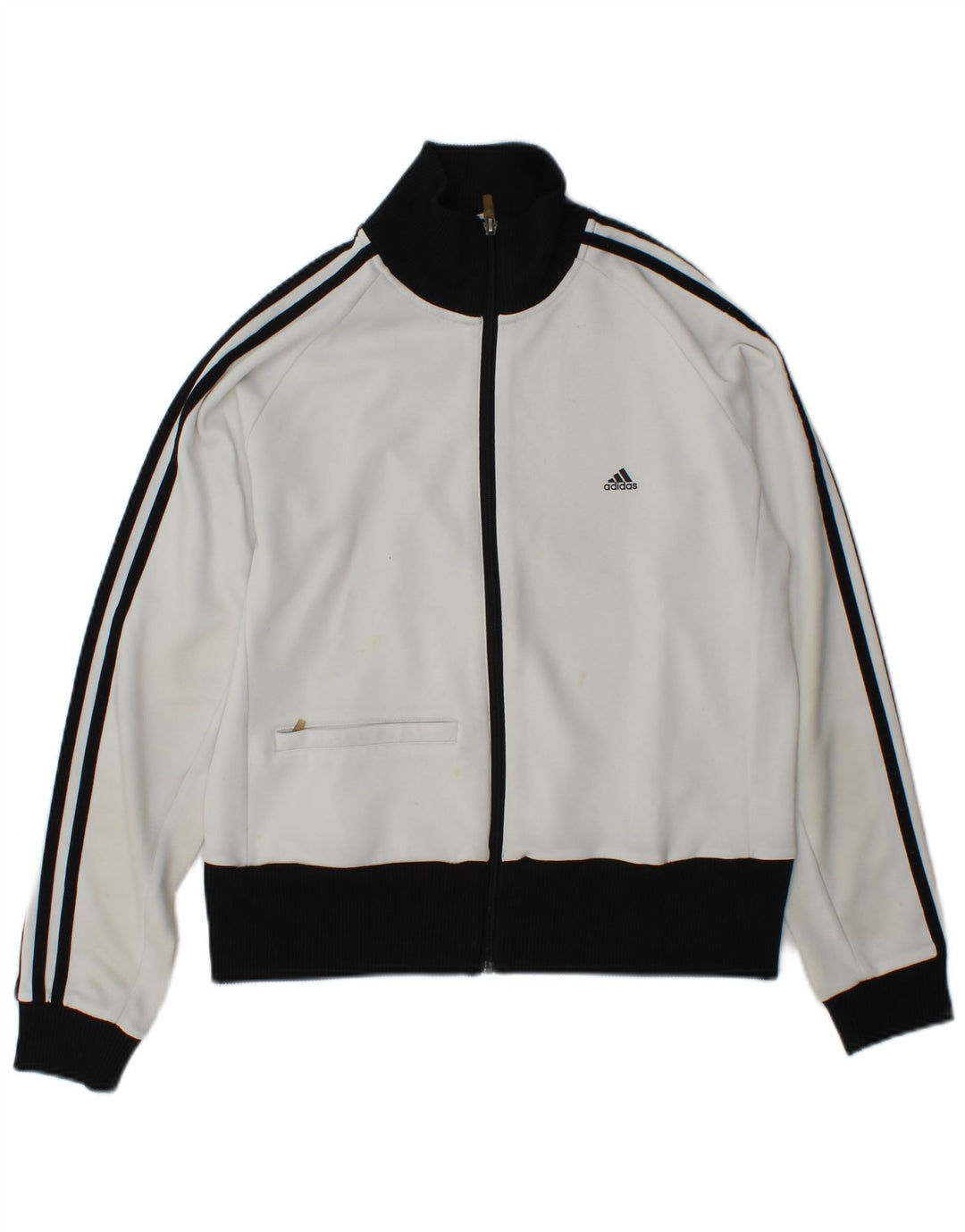 Adidas Damen Trainingsanzug Top Jacke UK 18 XL Weiß Colourblock Polyester