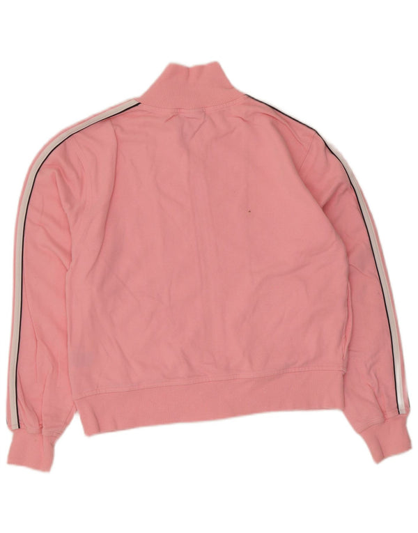Adidas Damen Crop Trainingsanzug Top Jacke UK 14 Mittelrosa Baumwolle