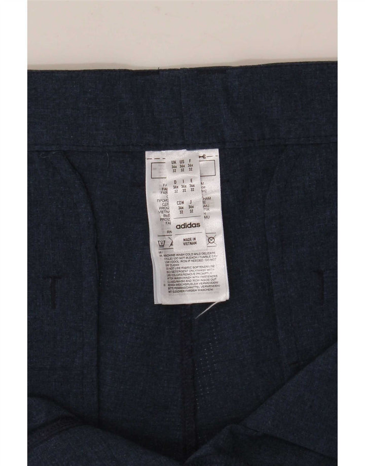 Adidas Mens Straight Chino Trousers W36 L28 Navy Blue Polyester