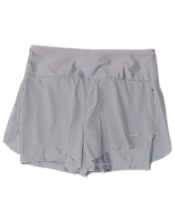 Nike Womens Dri Fit Sport Shorts UK 10 Small Blue Polyester