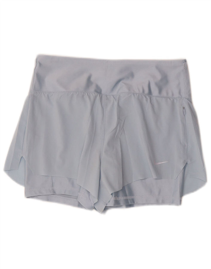 Nike Short de sport Dri Fit pour femme UK 10 Petit Bleu Polyester