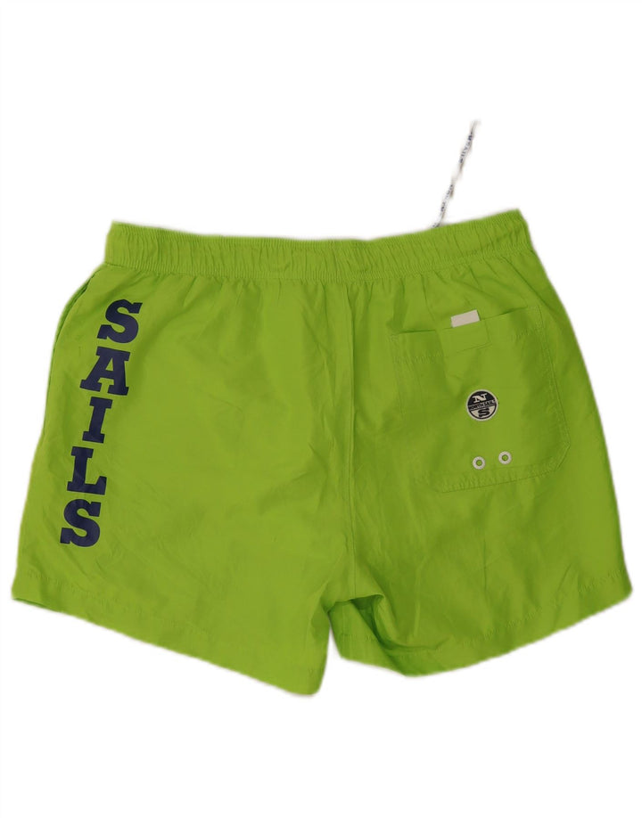 North Sails Short de bain graphique pour hommes en polyester vert moyen