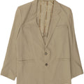 VINTAGE Womens 2 Button Blazer Jacket UK 16 Large Beige Vintage Vintage and Second-Hand Vintage from Messina Hembry 