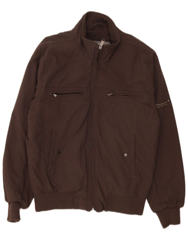 Champion Mens Bomber Jacket UK 40 Large Brown Polyamide