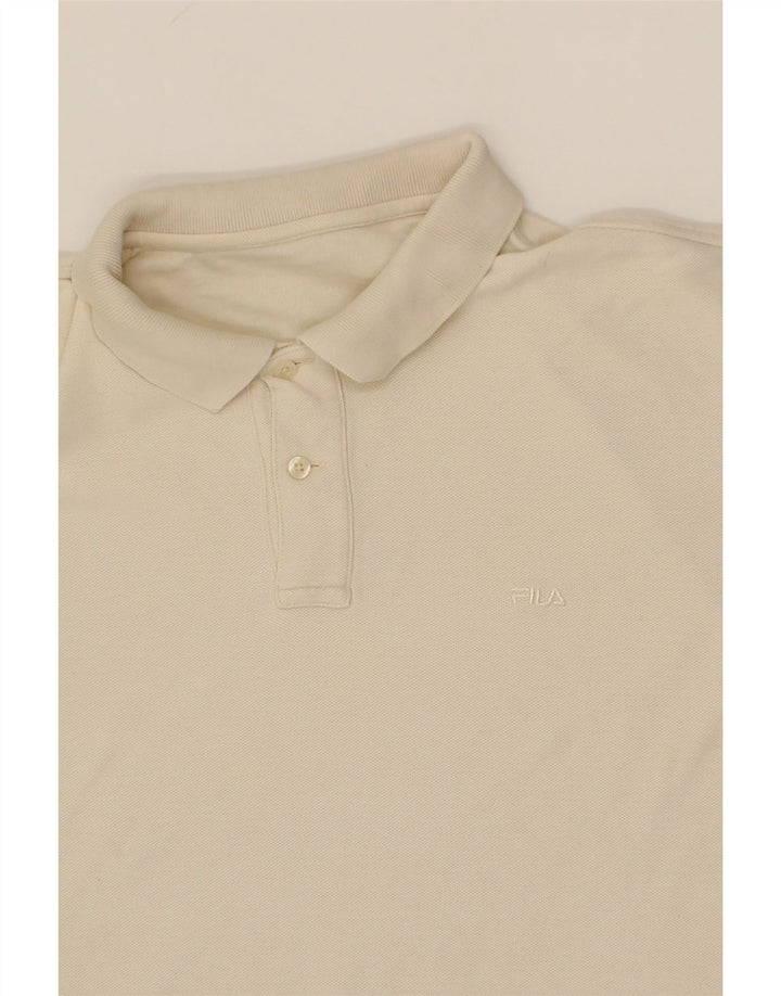 FILA Mens Polo Shirt Large Beige Cotton Vintage Fila and Second-Hand Fila from Messina Hembry 
