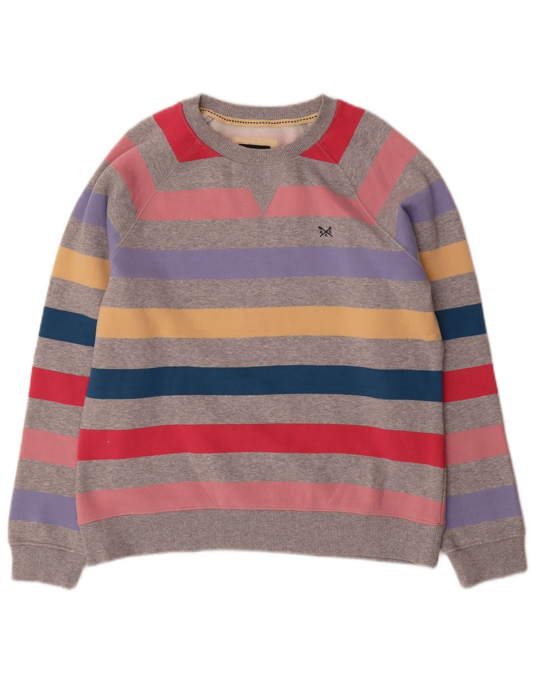 CREW CLOTHING Womens Sweatshirt Jumper UK 10 Small Multicoloured Striped
