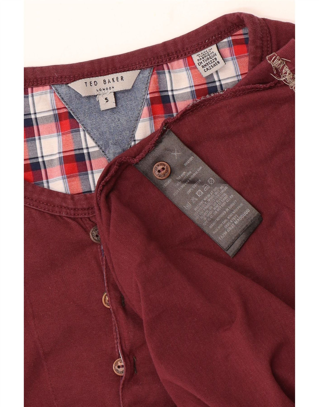 Ted Baker Damen-Top mit langen Ärmeln, Größe 5, XL, kastanienbraune Baumwolle
