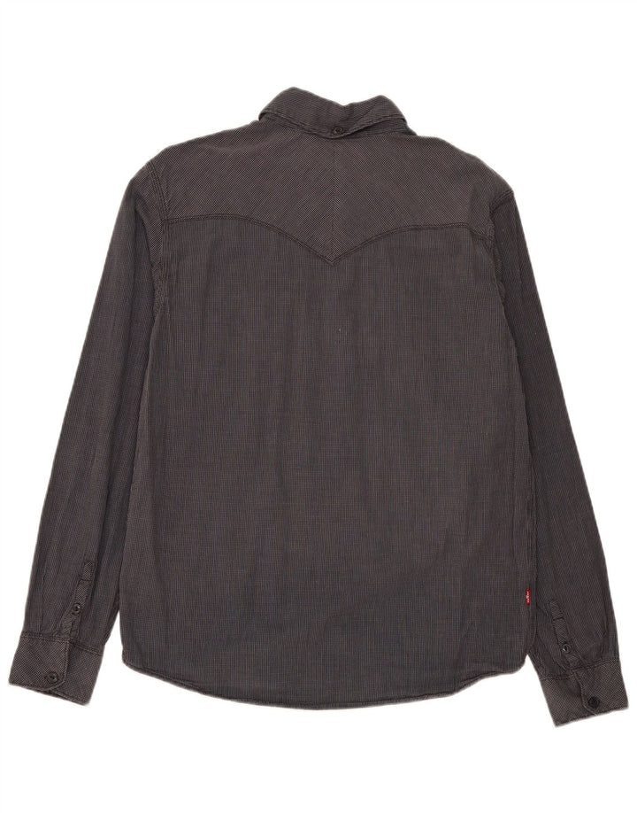 Levi's Herren-Hemd in Standard-Passform, mittelgrau, kariert, Baumwolle