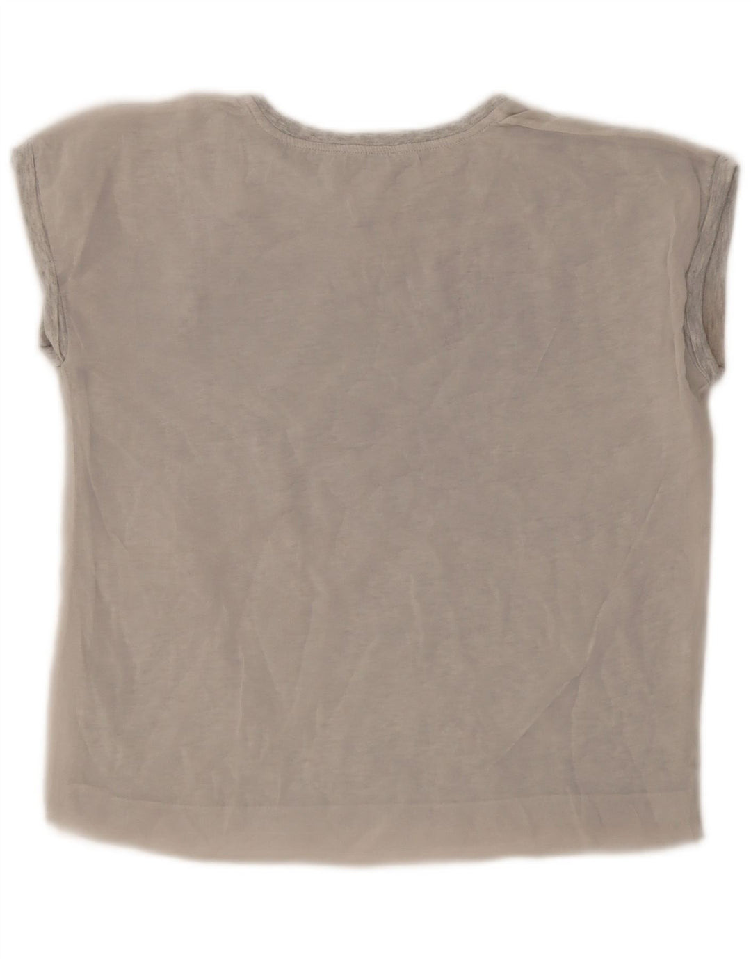 Zara Damen Grafik-T-Shirt Top UK 10 Small Grau Polyester