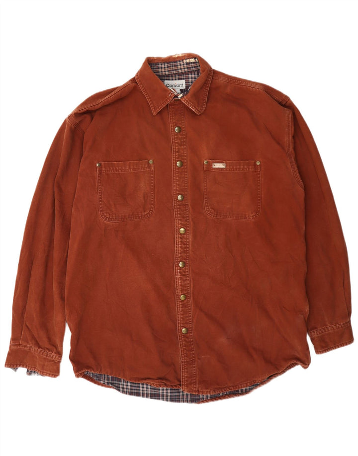 Camicia da boscaiolo da uomo Carhartt grande in cotone marrone