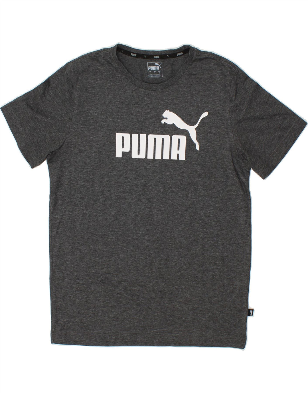 PUMA Mens Graphic T-Shirt Top Small Grey Flecked Cotton Vintage Puma and Second-Hand Puma from Messina Hembry 