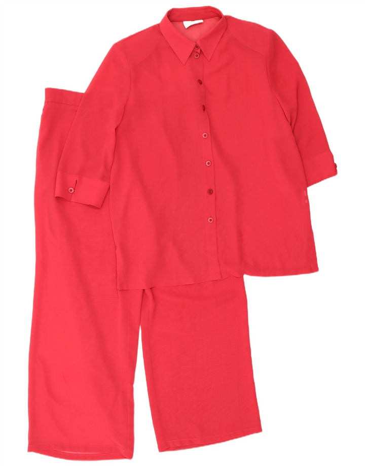 Frankenwalder Womens 3/4 Sleeve 2 Piece Set EU 44 XL W34 L27 Red Polyester