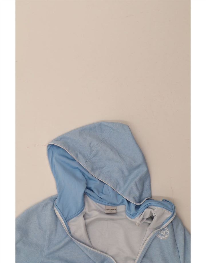 JACK & JONES Mens Zip Hoodie Sweater Large Blue Polyester Vintage Jack & Jones and Second-Hand Jack & Jones from Messina Hembry 