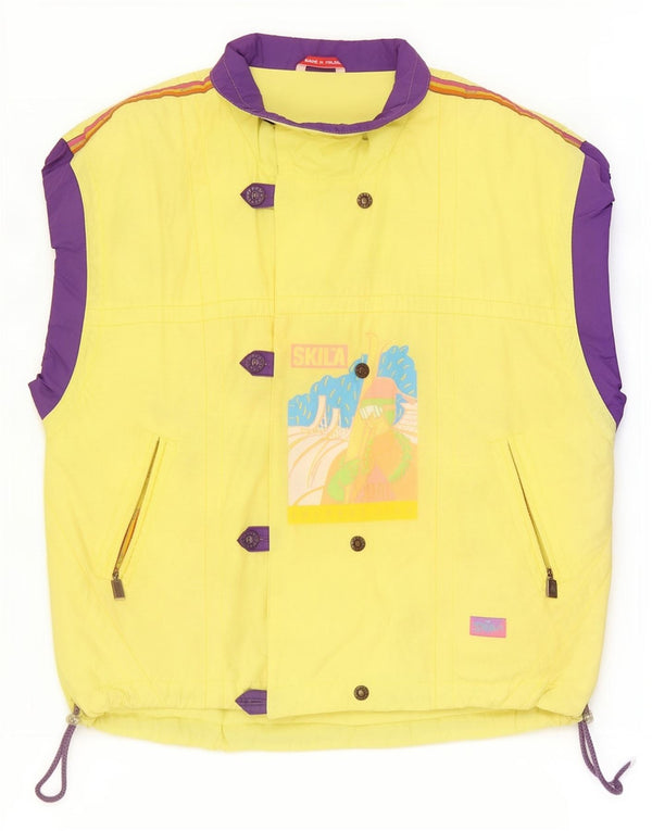 Skila Mens Graphic Gilet IT 50 Large Yellow Colourblock Βαμβακερό