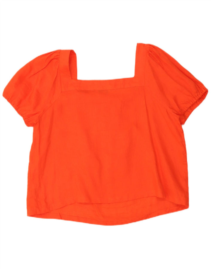 Boden Womens Blouse Top UK 20 2XL Orange Linen