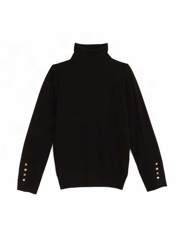Maglione maglione collo alto da donna Zara UK 10 piccolo nero