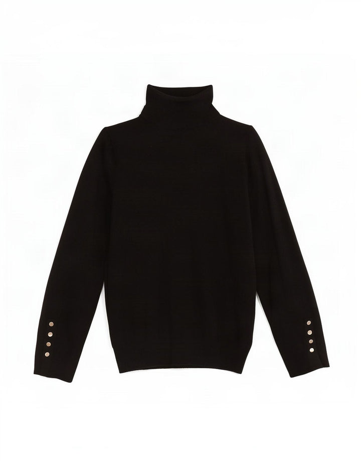 Zara Dame Rullehals Sweater UK 10 Lille Sort