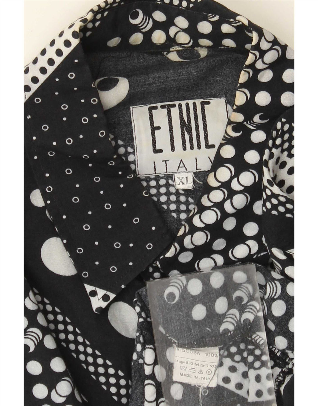 Vintage Mens Shirt XL Black Geometric Viscose