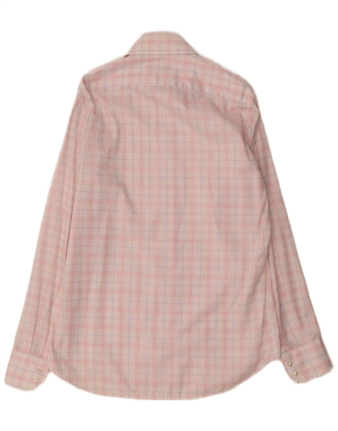 Hugo Boss Herrenhemd Größe 39 15 1/2 Medium Mehrfarbig karierte Baumwolle