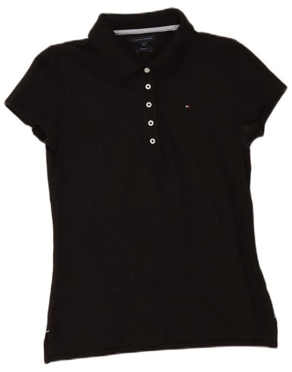 Damska koszulka polo Slim Fit Tommy Hilfiger UK 12, średnia czarna