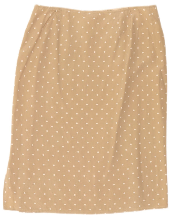 Max Mara Womens Pencil Skirt UK 12 Medium W30 Beige Polka Dot